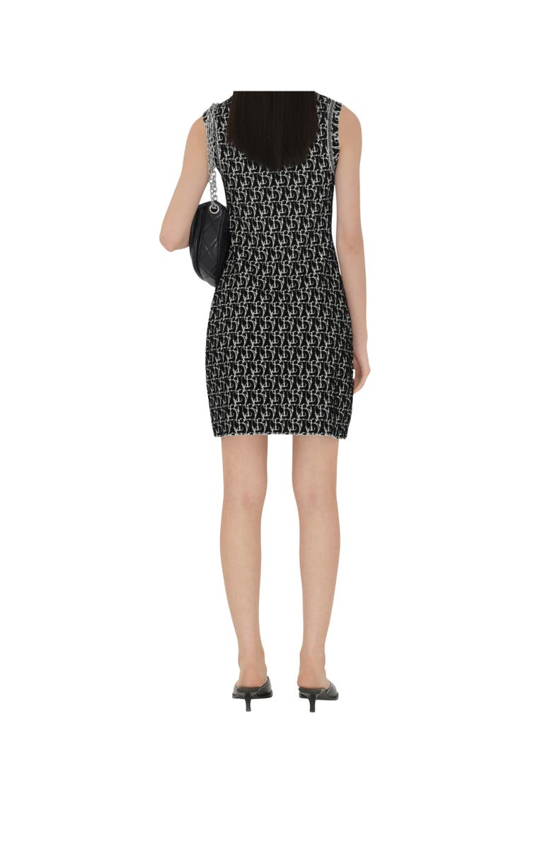 Burberry B Charm Wool Blend Dress, Alternate, color, Black