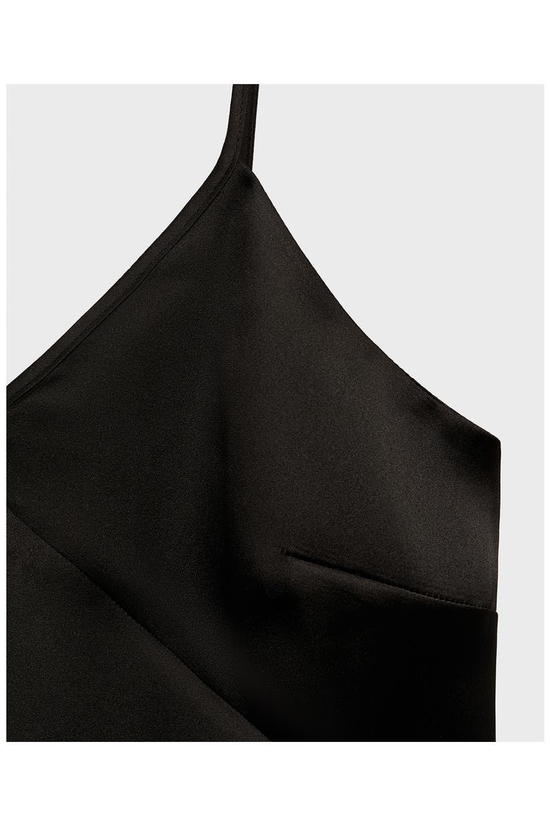 V-Neck Satin Camisole, Alternate, color, BLACK