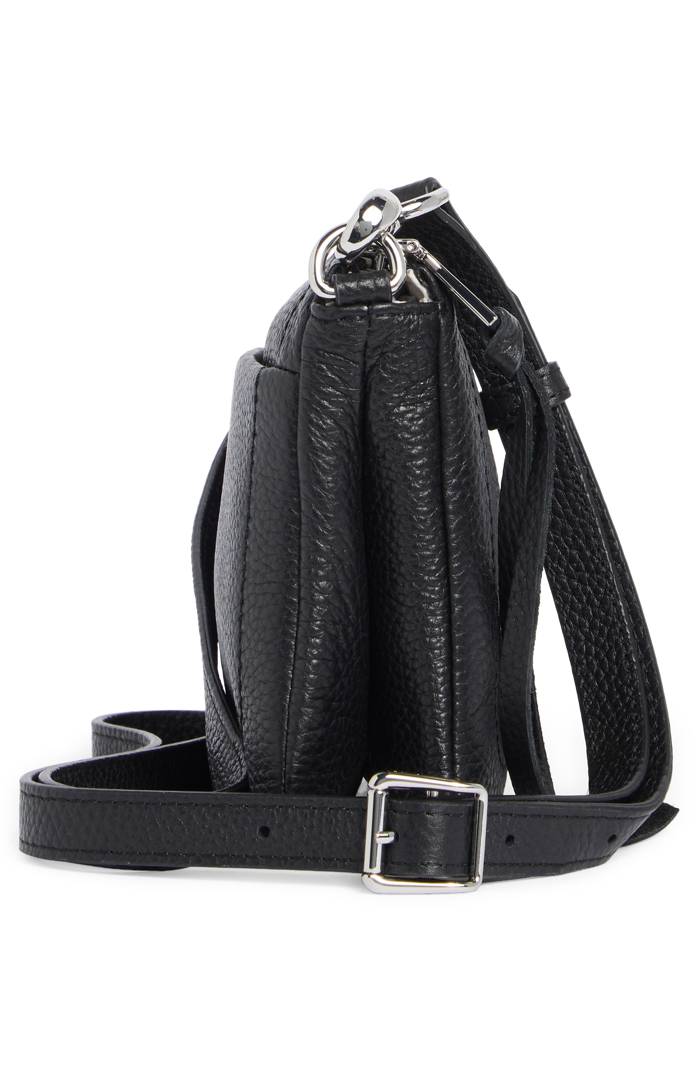 AIMEE Madrid Leather Crossbody Bag, Alternate, color, Black/Black