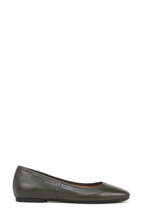Vionic Orinda Square Toe Flat In Dark Khaki