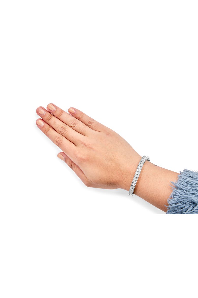 14K White Gold 5.00 Cttw Diamond Belt and Buckle Tennis Bracelet, Alternate, color, White Gold