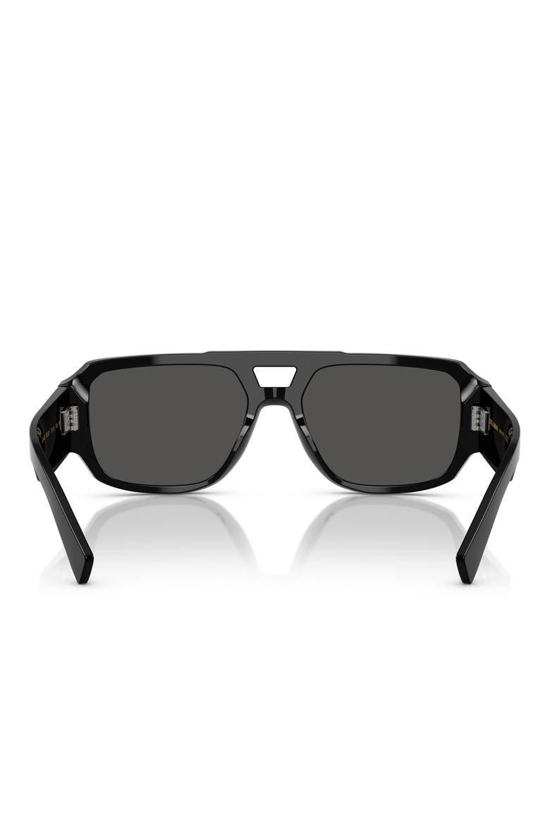 57mm Pilot Sunglasses, Alternate, color, BLACK