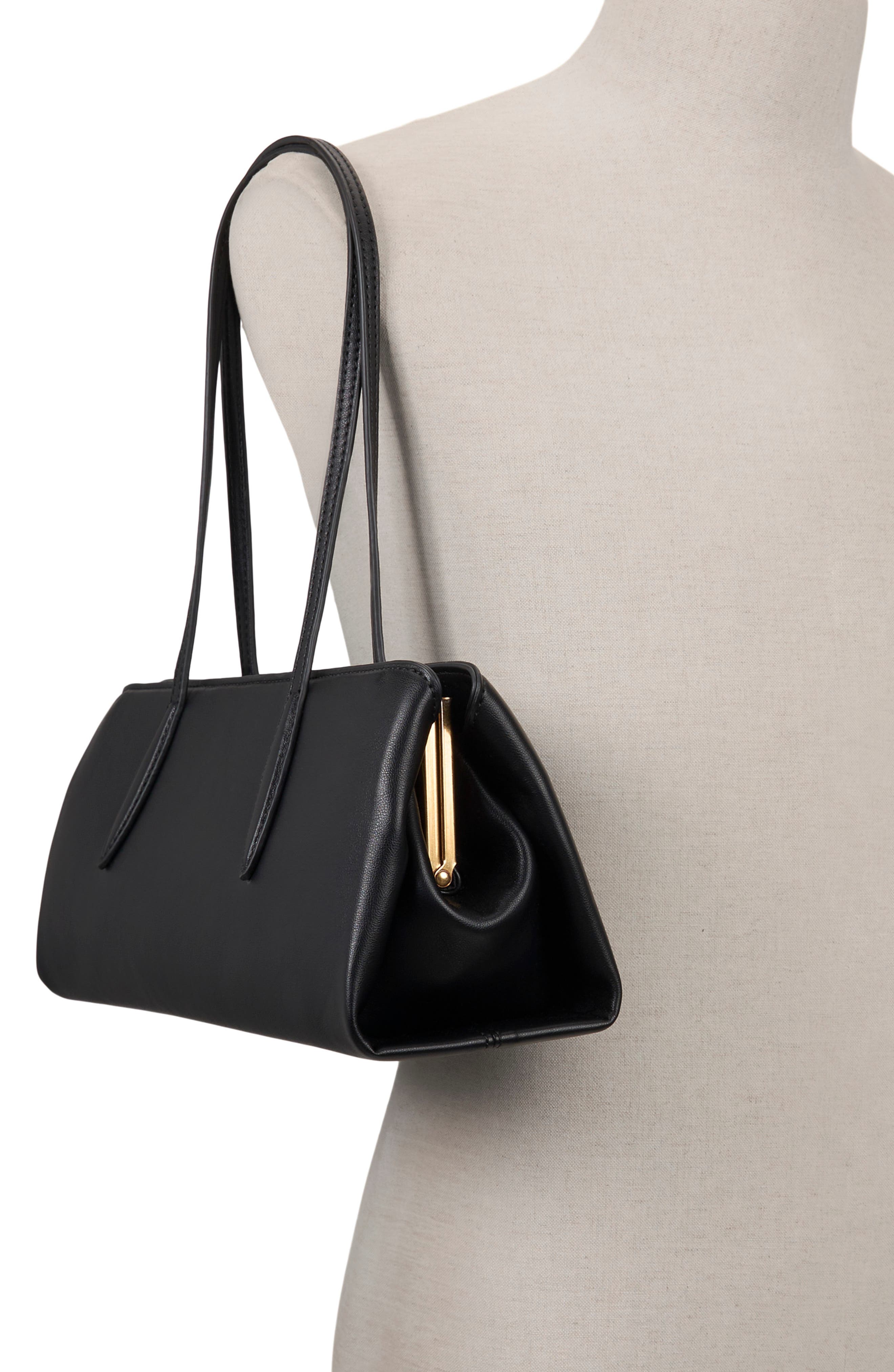 Morrisa Faux Leather Satchel, Alternate, color, BLACK