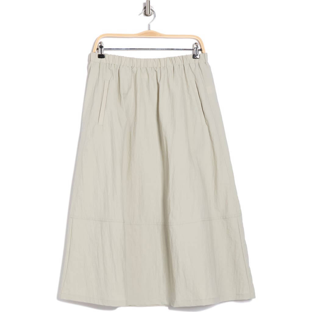 Melloday Pull-on Midi Skirt In Pale Grey