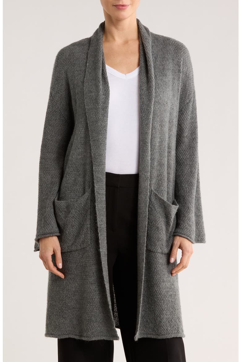 Open Front Sweater Cardigan, Main, color, CHARCOAL