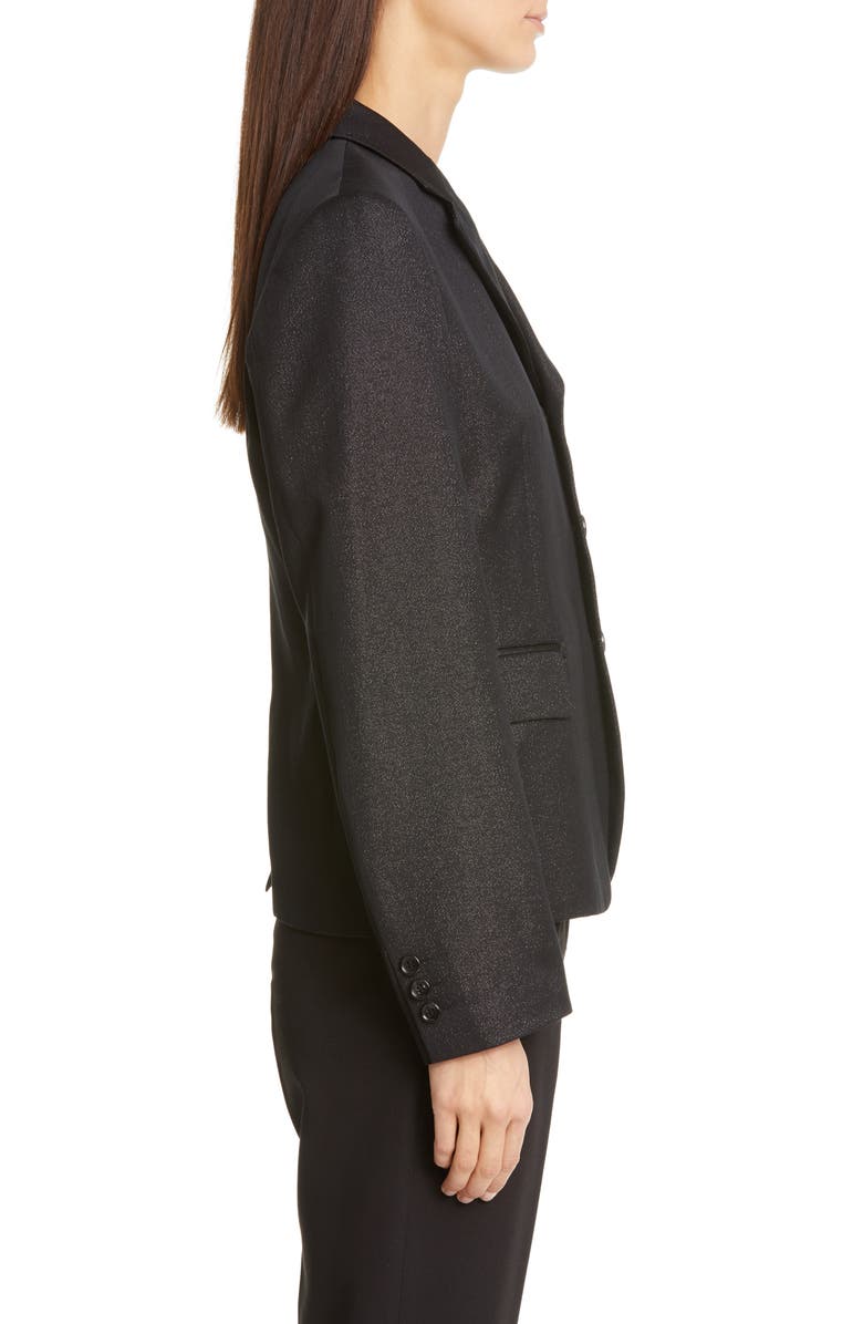 Comme des Garçons Metallic Wool Blend Twill Blazer, Alternate, color, 