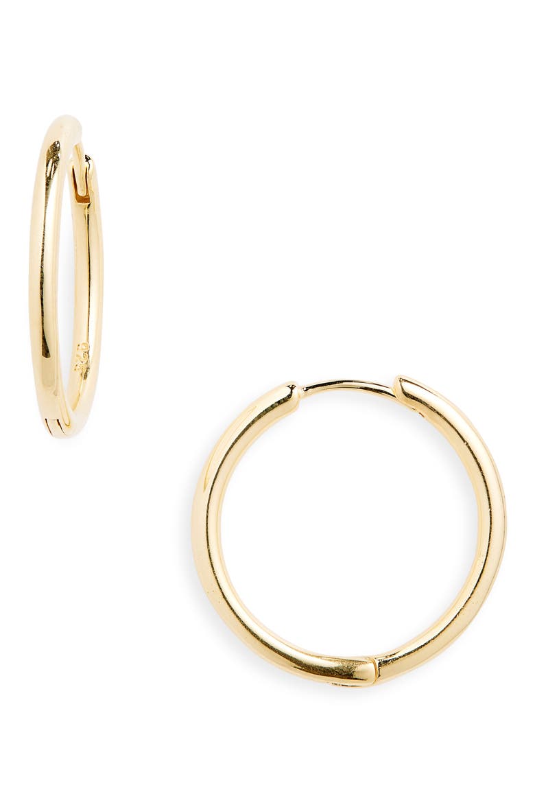 Demi-Fine Medium Hoop Earrings, Main, color, 14K GOLD