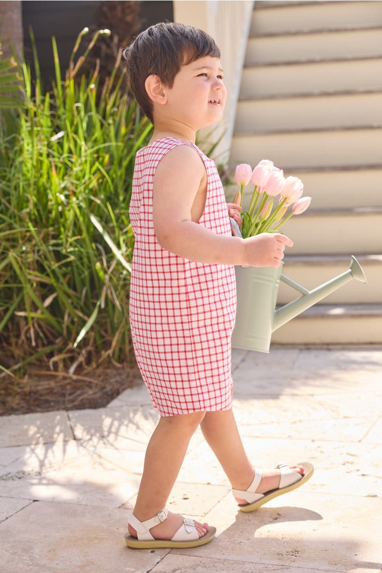 Kids' Windowpane Vintage John John, Alternate, color, Red Windowpane