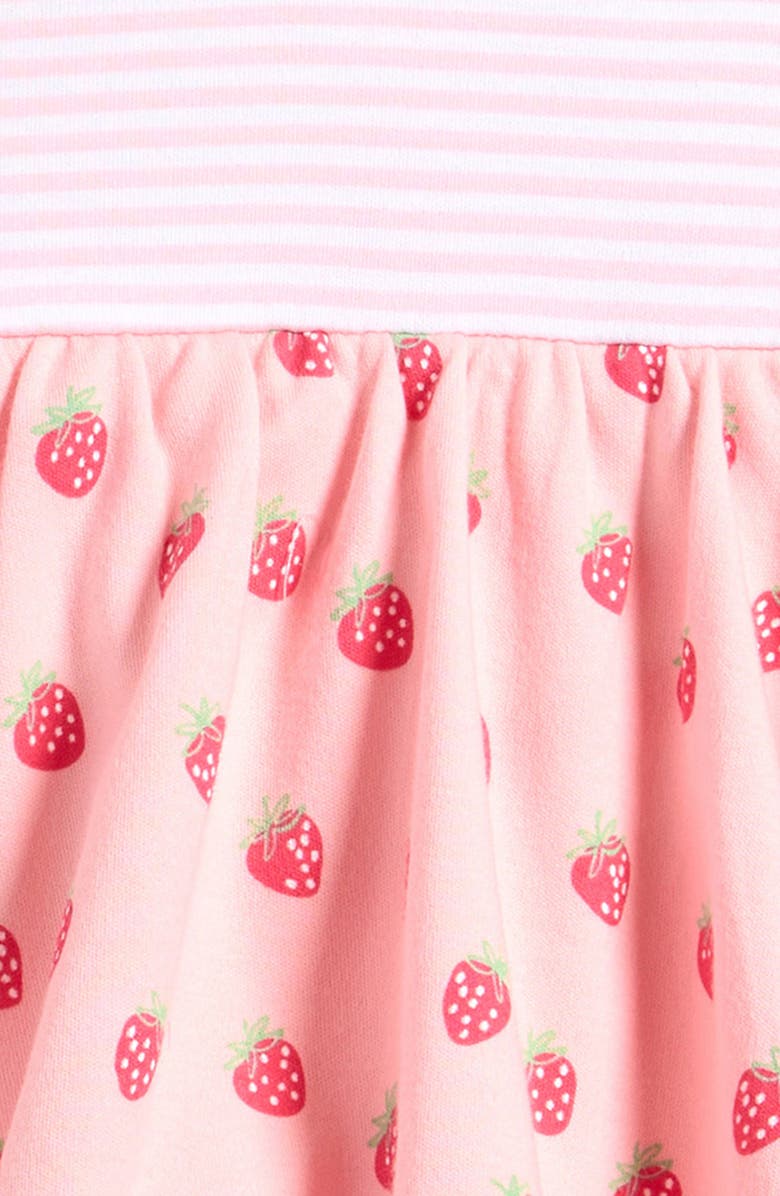 Little Me Strawberries Skirted Bodysuit & Sun Hat Set, Alternate, color, 