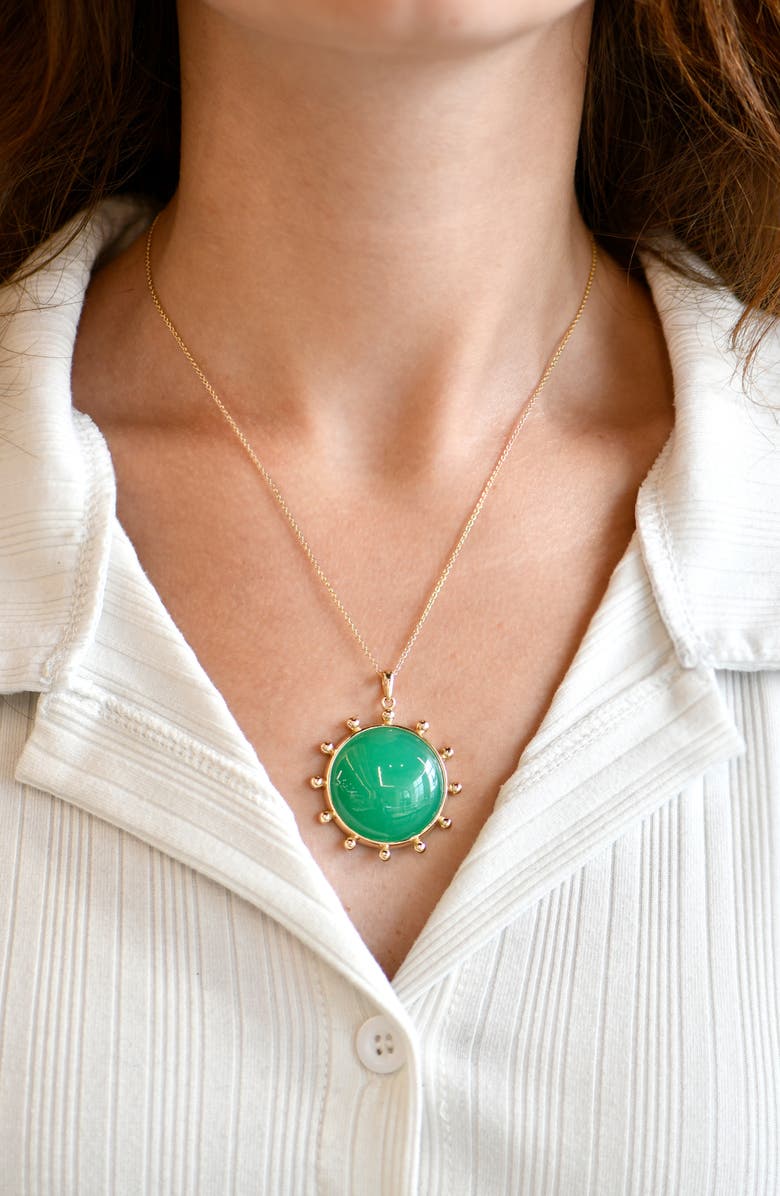 Anzie Dew Drop Grande Marine Pendant, Alternate, color, Green