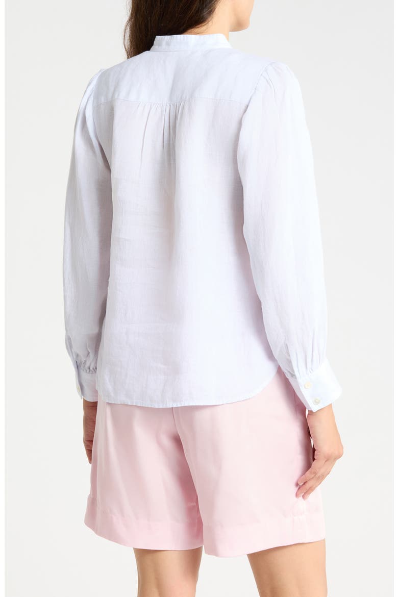 Rashell Split Neck Linen Top, Alternate, color, WHITE