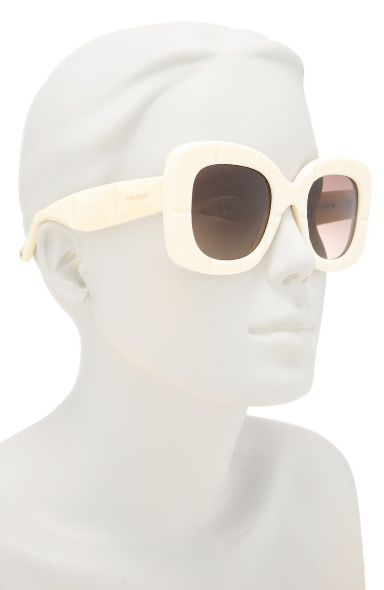 Kate Spade New York josey 50mm square sunglasses, Alternate, color, Ivory