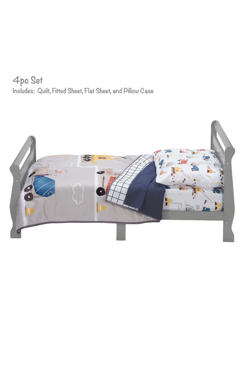 4-Piece Construction Zone Toddler Bedding Set, Alternate, color, Gray