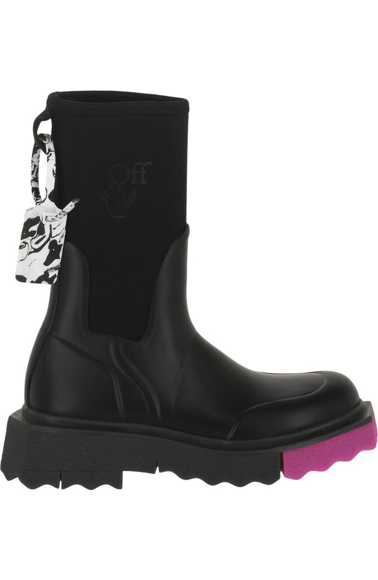 Off-White Sponge Sole Rain Boot, Alternate, color, Black