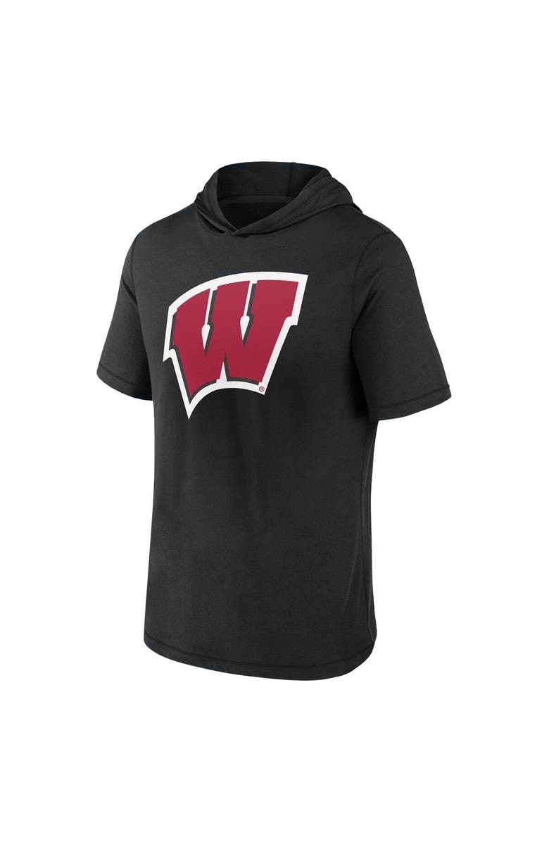 FANATICS Men's Fanatics Branded  Black Wisconsin Badgers Primary Logo Hoodie T-Shirt, Alternate, color, Black