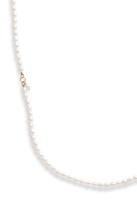 Charm Detail Keshi Pearl Toggle Necklace