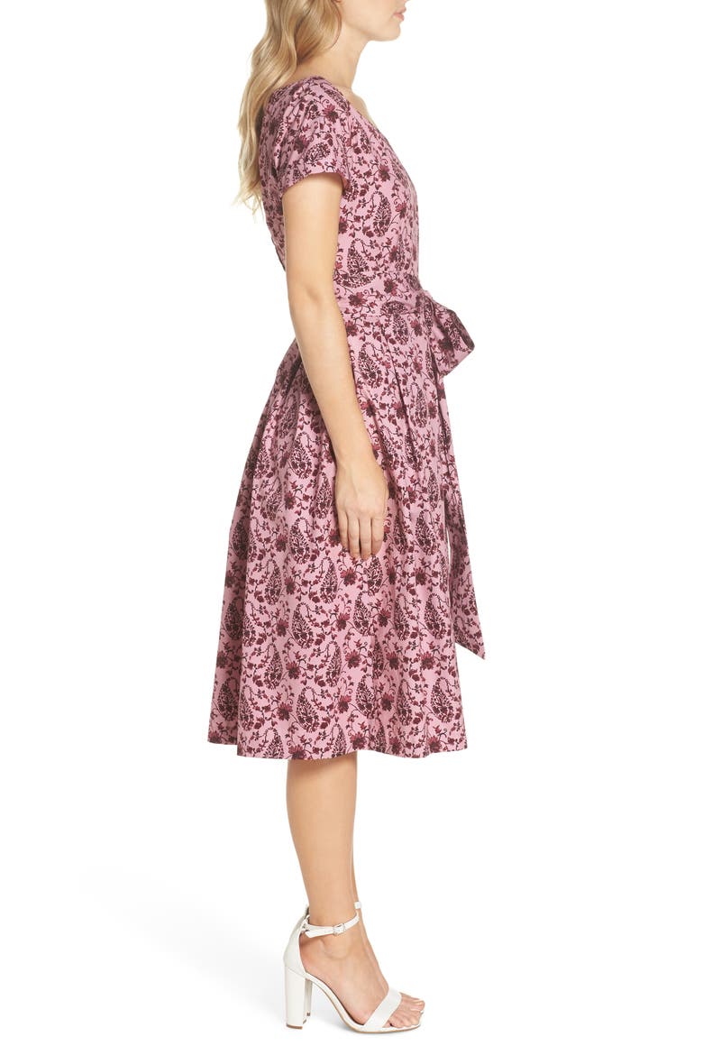 Hallie Fit & Flare Dress (Nordstrom Exclusive), Alternate, color, ROSE/ LIGHT BURGUNDY