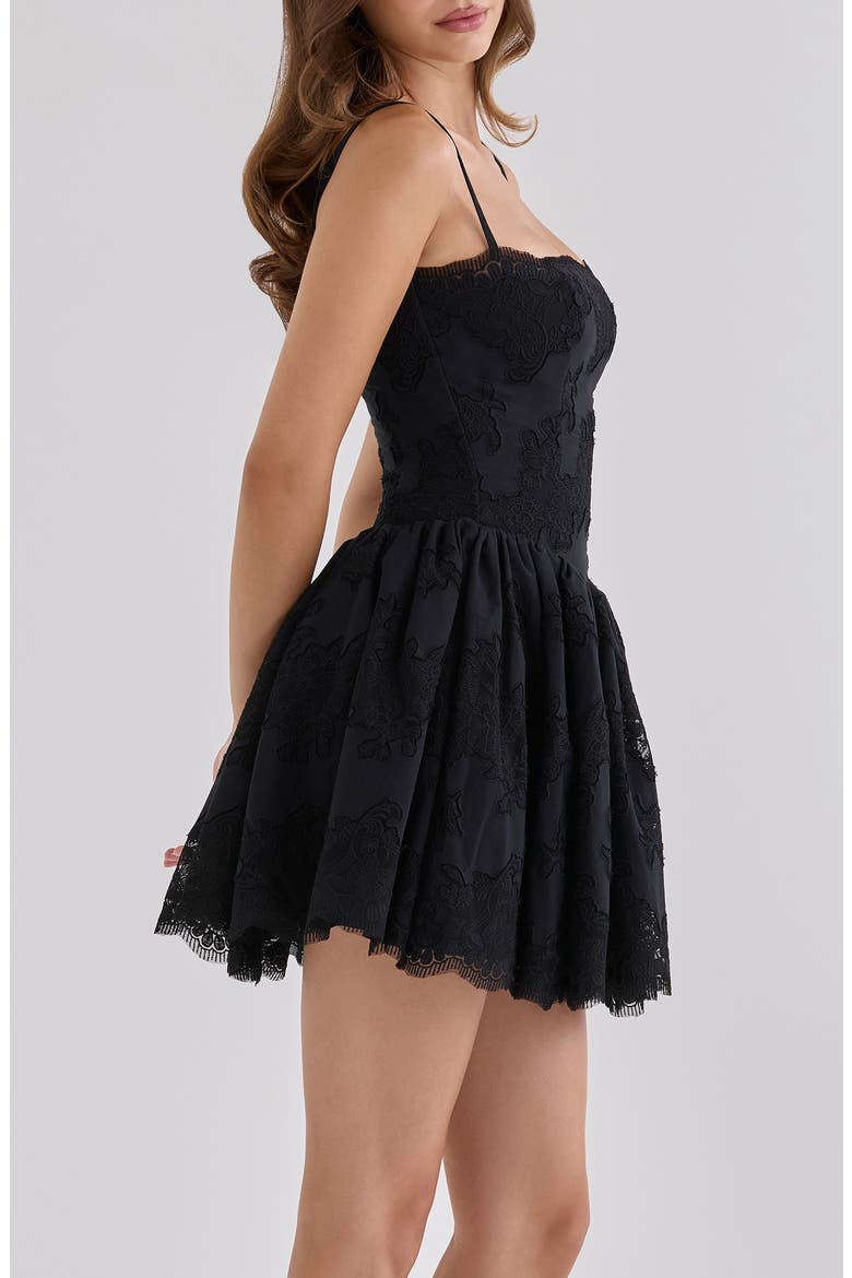 Chloe Broderie Anglaise Minidress, Alternate, color, BLACK