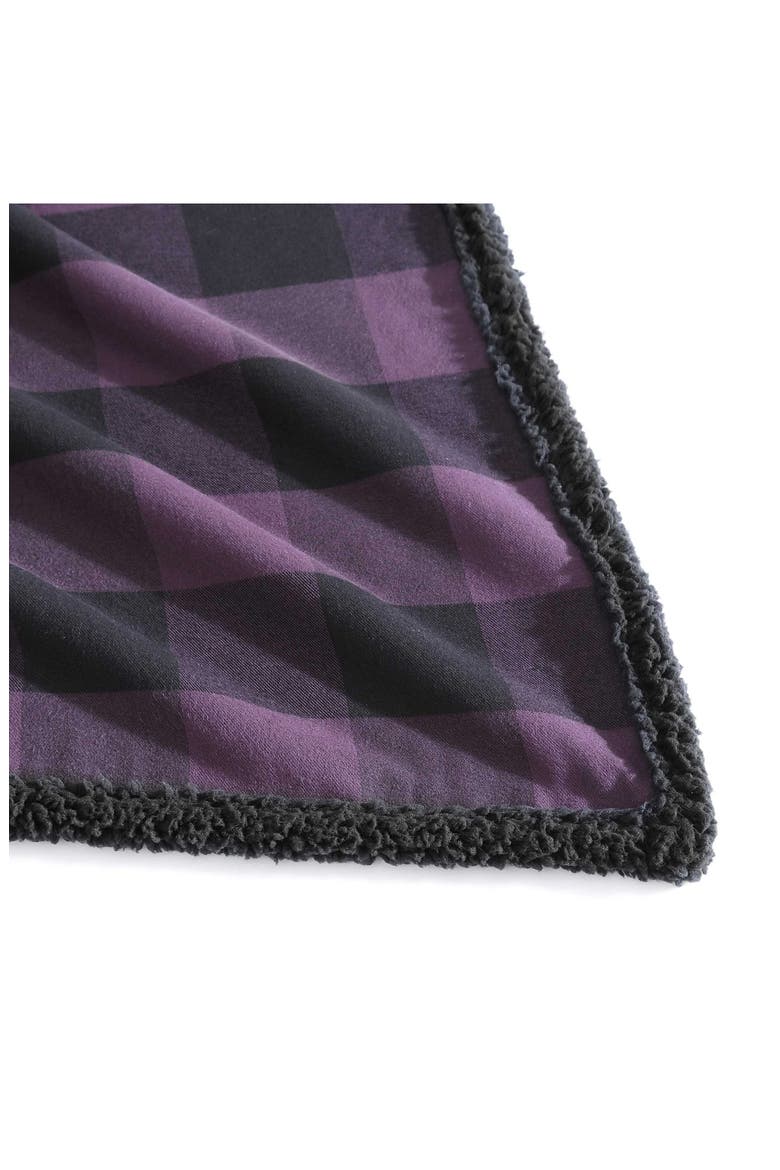 Cabin Plaid Throw Blanket, Alternate, color, DARK PURPLE