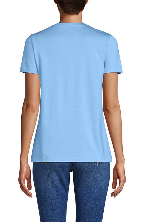 Shop Lands' End Relaxed Supima Cotton Crew Neck T-shirt In Bermuda Blue
