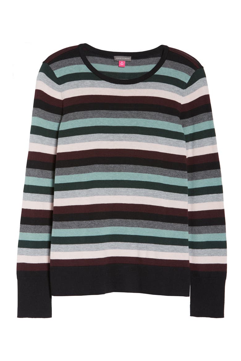 Stripe Sweater, Alternate, color, RICH BLACK