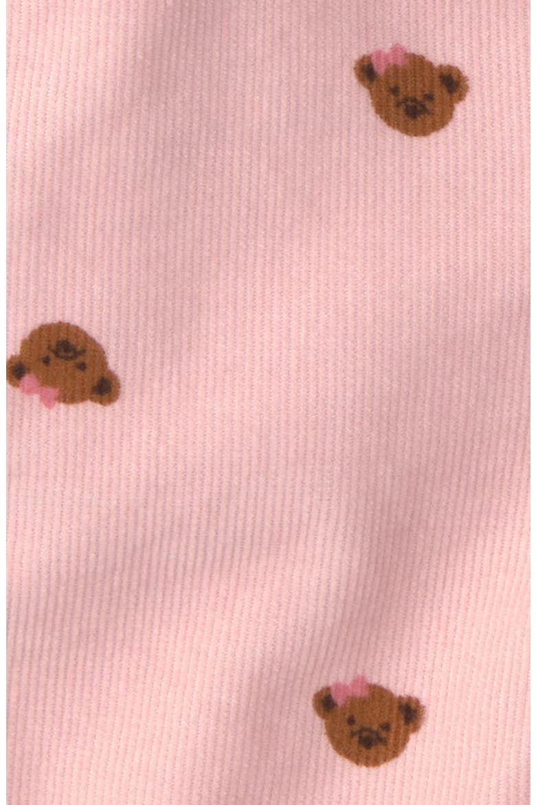 Print Corduroy Overalls, Alternate, color, PINK BEAR CORD OVERALL