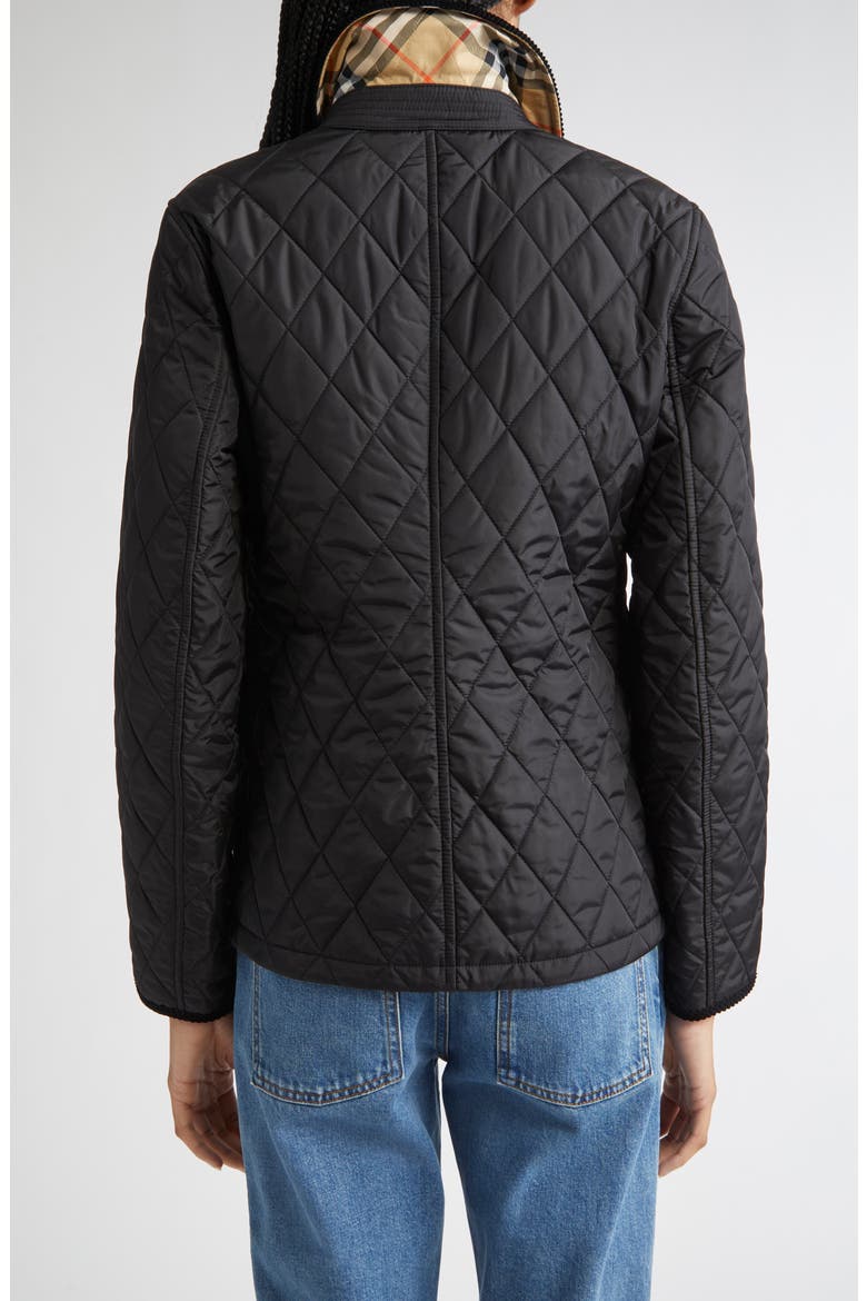 Quilted Nylon Barn Jacket, Alternate, color, BLACK/ SAND IP CHECK