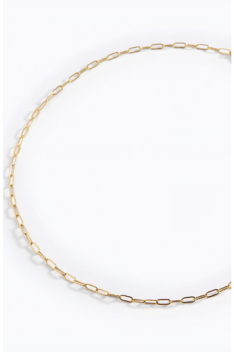 Thin Paperclip Necklace, Alternate, color, Gold