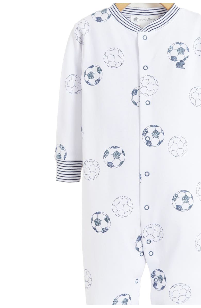 Babycottons Premium Peruvian Pima Cotton Soccer One-Piece Snug Pajamas For Infant, Main, color, Multicolor