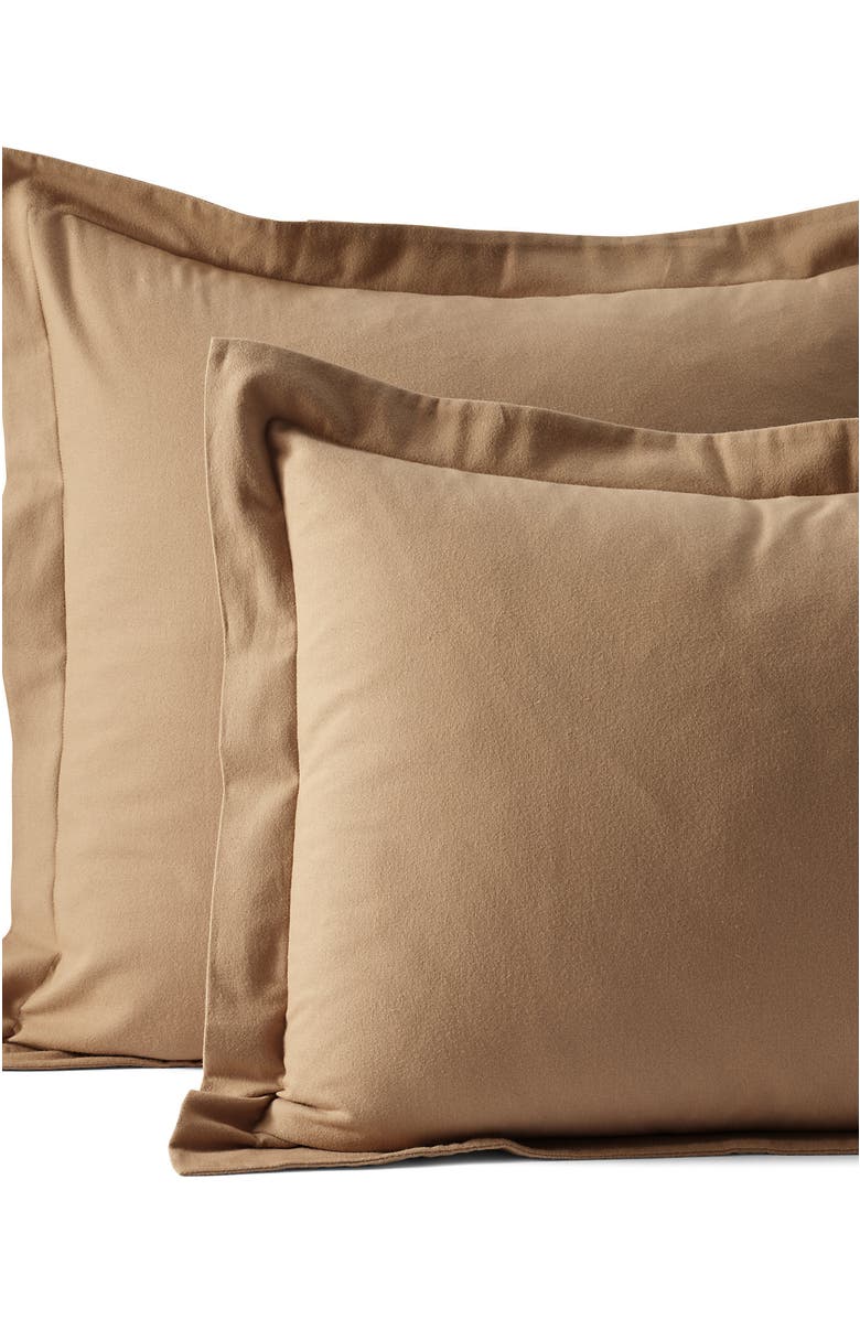 Lands' End Comfy Super Soft Cotton Flannel Pillow Sham - 5oz, Main, color, Rich Camel