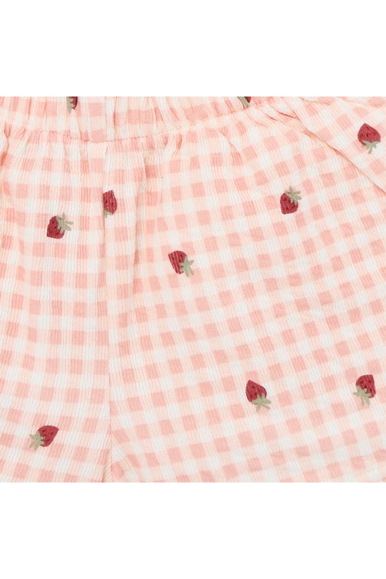 Floral Top and Shorts Set, Alternate, color, Strawberry Gingham