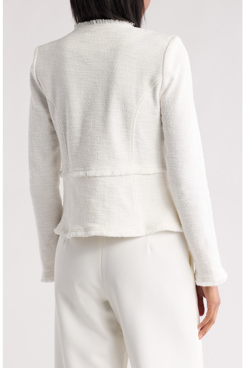 Fringe Tweed Moto Jacket, Alternate, color, IVORY