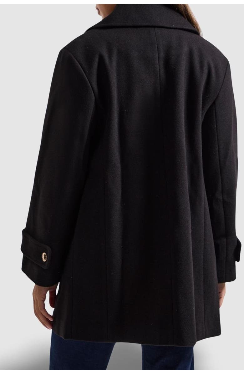 Wallis Mid Length Double Breasted Coat, Alternate, color, Black