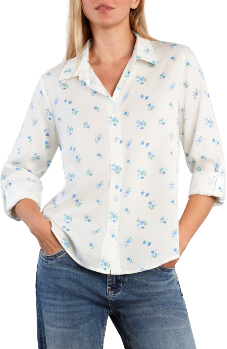 Billy T Cotton Blend Button-Up Shirt, Main, color, Pressed Petals