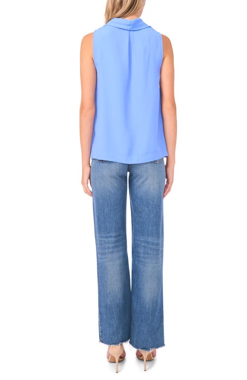 Vince Camuto Cowl Neck Sleeveless Blouse In Blue