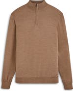 Bugatchi Quarter Zip Merino Wool Pullover