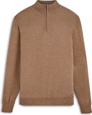 Bugatchi Quarter Zip Merino Wool Pullover