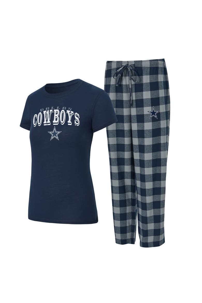 Women's Concepts Sport  Navy/Gray Dallas Cowboys Avondale T-Shirt & Pants Flannel PJ Set, Main, color, Navy