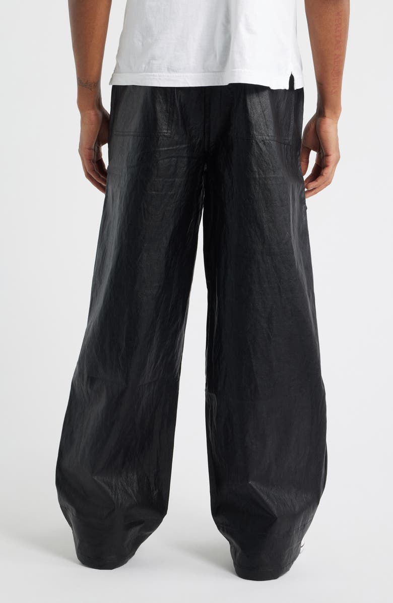 RtA Wylie Baggy Faux Leather Cargo Pants, Alternate, color, Shiny Black
