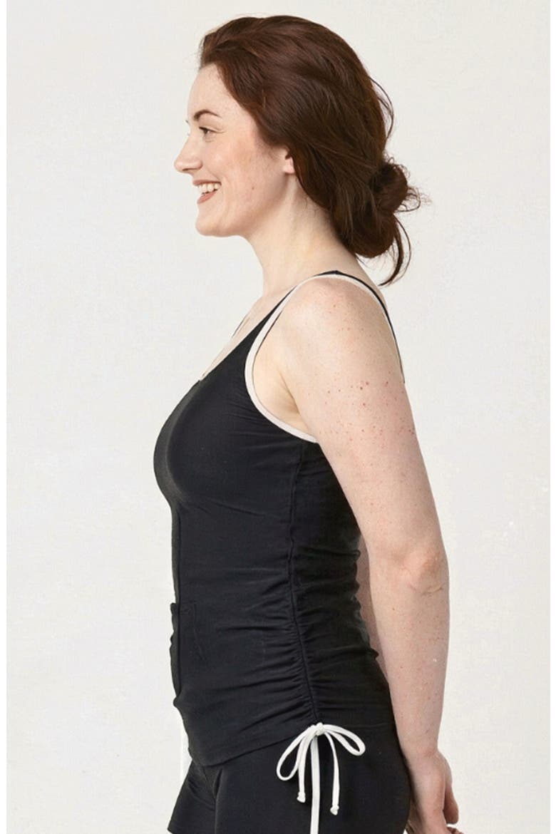 Maya Tankini Swim Top With Removable Cups Two-Toned Collection, Alternate, color, Black & White