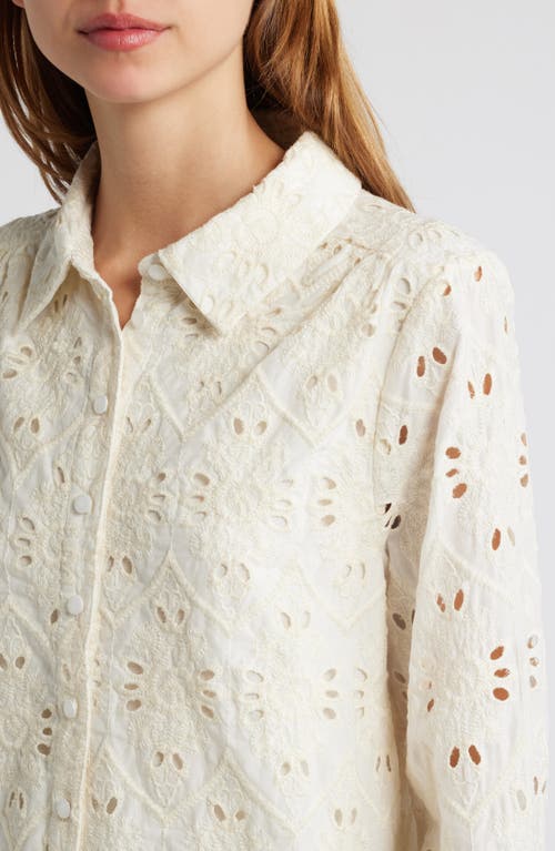Shop Ciebon Joji Eyelet Button-up Shirt In White