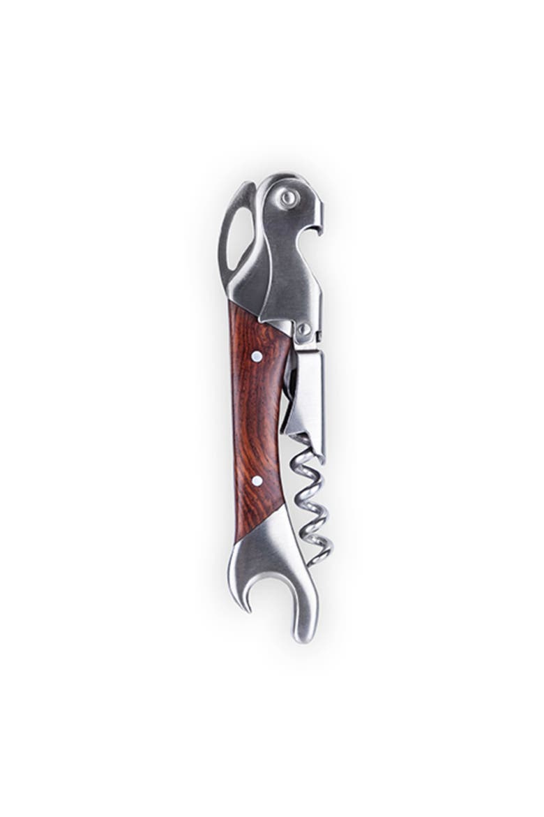 Admiral Double Opener Corkscrew in Stainless Steel, Main, color, Wood