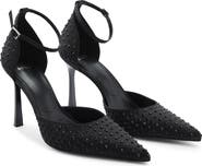MANGO Crystal Ankle Strap Pump