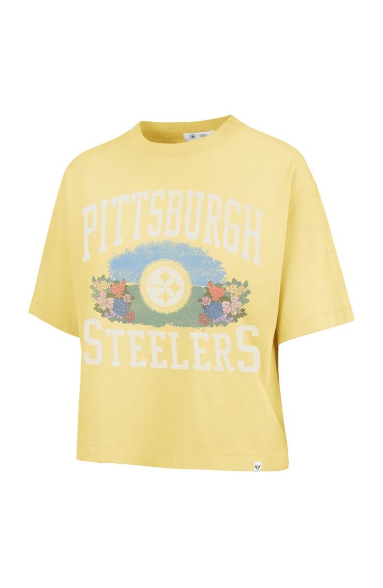 '47 Women's '47  Yellow Pittsburgh Steelers Florentina Montauk Cropped T-Shirt, Alternate, color, Yellow