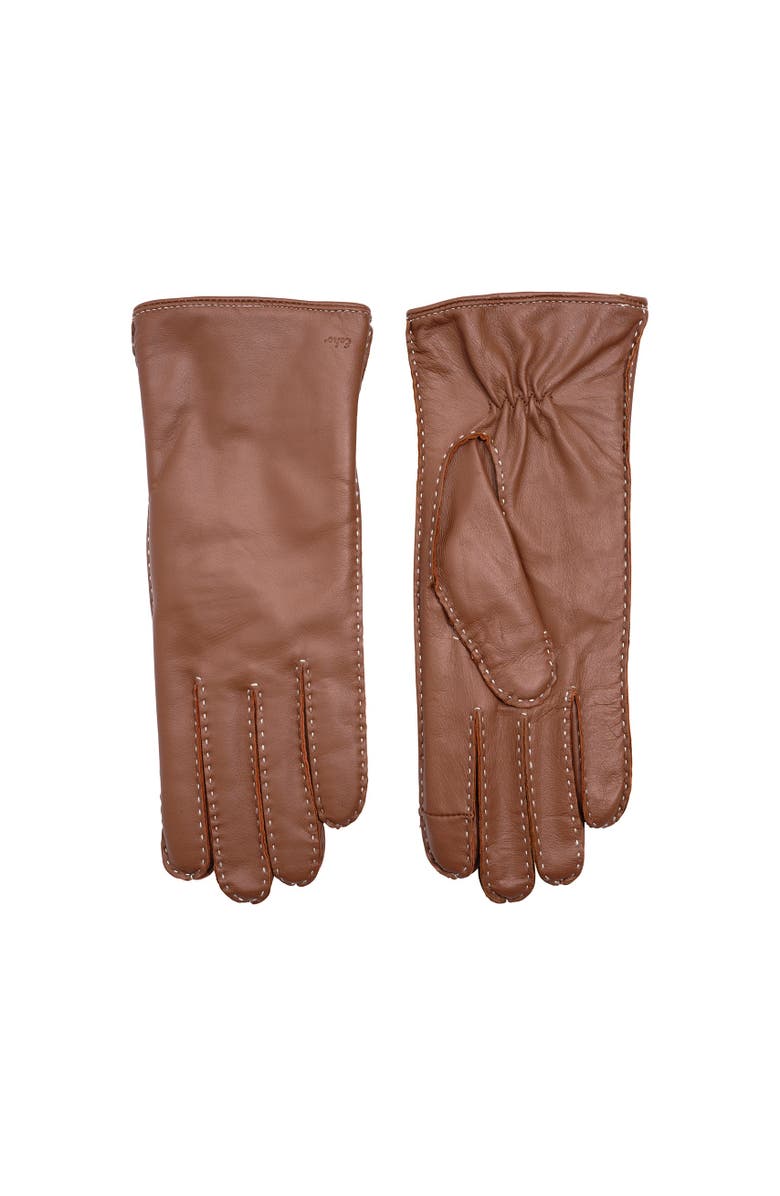Echo Stitch Detail Leather Glove, Alternate, color, Cinnamon Bark