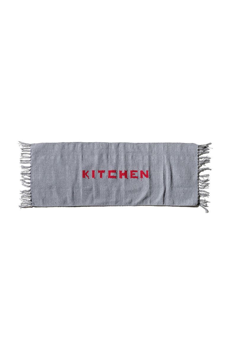 PUEBCO Handloomed Recycle Yarn Kitchen Mat, Main, color, Light Grey