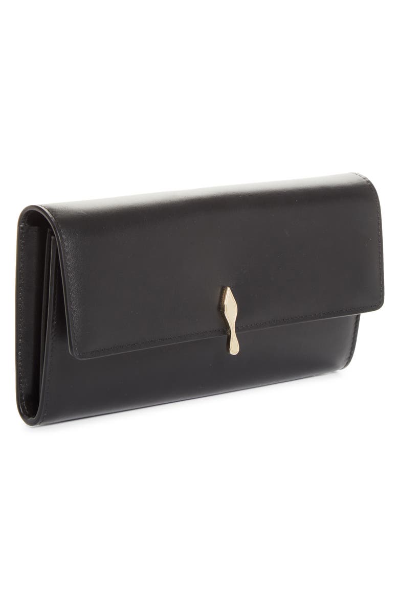 Bettina Long Leather Wallet, Alternate, color, CM6S BLACK/ GOLD