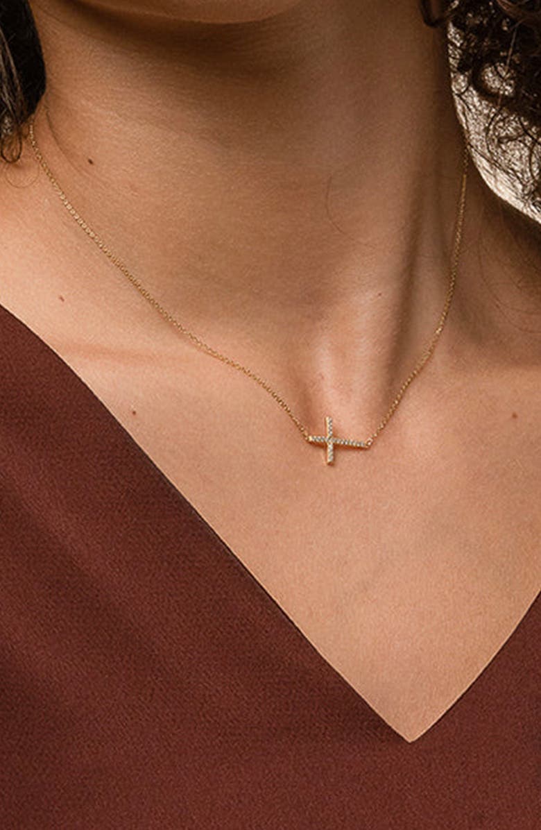 Bearfruit Jewelry Horizontal Cross Adjustable Bracelet, Necklace & Ring Set Faith‑Inspired, Alternate, color, Gold