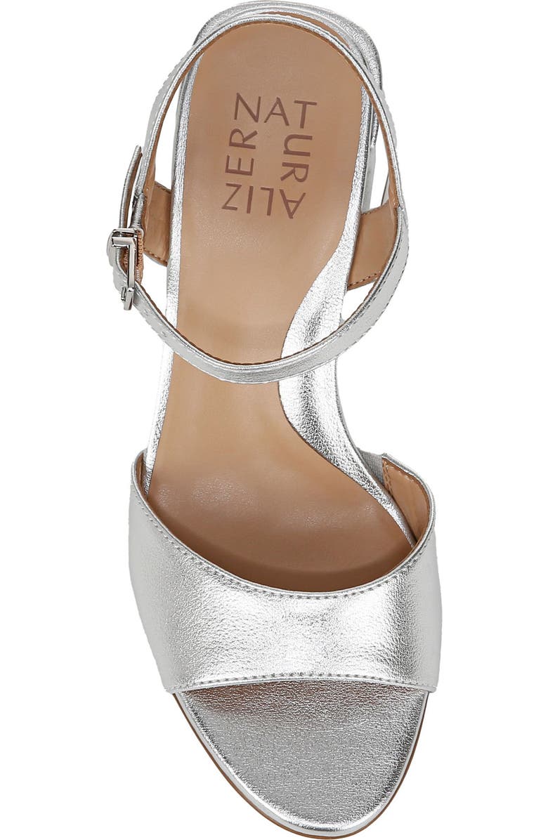 Naturalizer Daisy Block Heel Sandal, Alternate, color, Silver