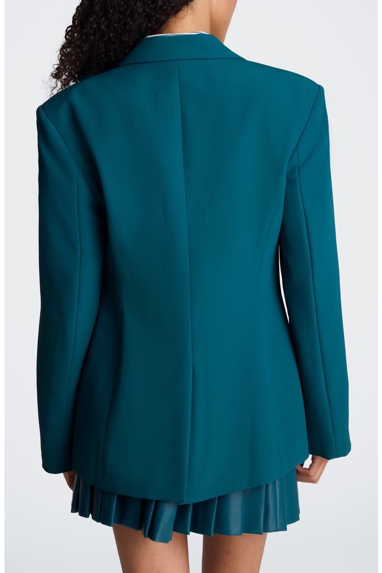 Slim One-Button Blazer, Alternate, color, TEAL DUSK